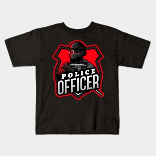 Police officer logo t shirt.Police officer t shirt gift. Kids T-Shirt